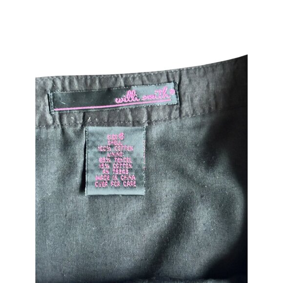 Willi Smith Women's Black Floral Mid Length Skirt - Picture 4 of 6